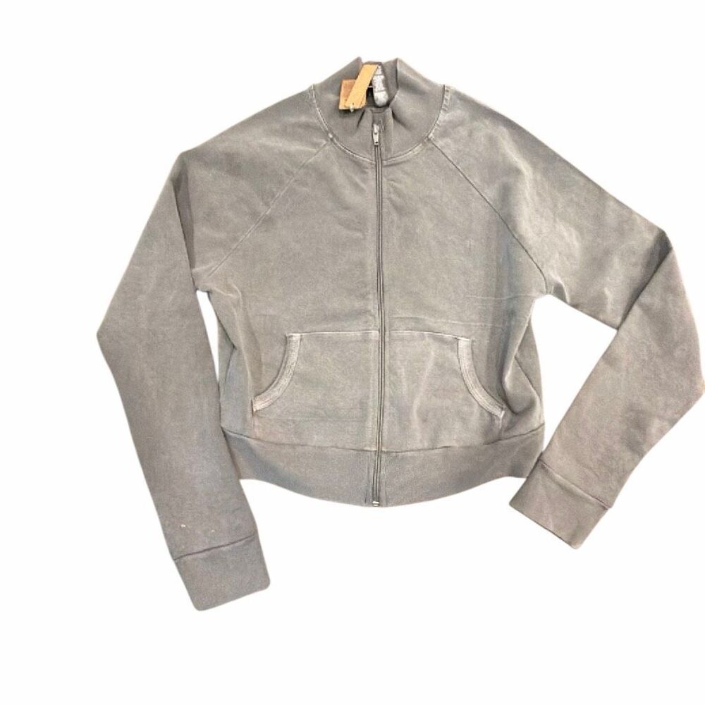 Brand New Skims Women's Size Large Gray Track Jacket Full Zip Pockets Athleisure